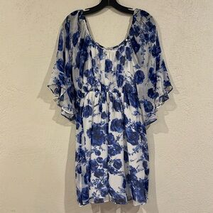 Silk blue and white floral Alice & Olivia Dress